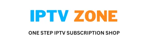 Logo of IPTV Zone with the text "One Step IPTV Subscription Shop" underneath.